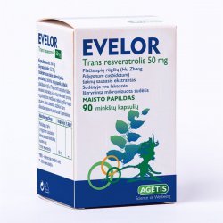 Evelor (trans resveratrolis) 50mg kapsulės N90